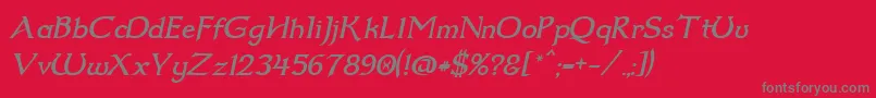 Dum2ital Font – Gray Fonts on Red Background