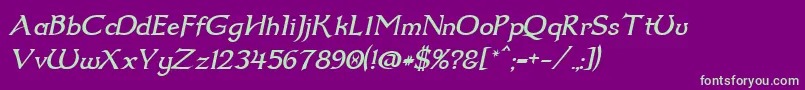 Dum2ital Font – Green Fonts on Purple Background