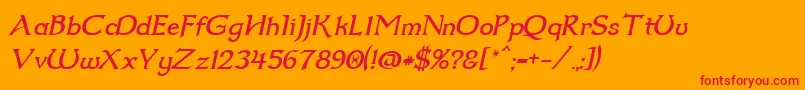 Dum2ital Font – Red Fonts on Orange Background