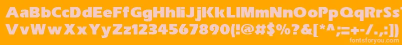 Fonte SpeedoBlackSsiExtraBold – fontes rosa em um fundo laranja