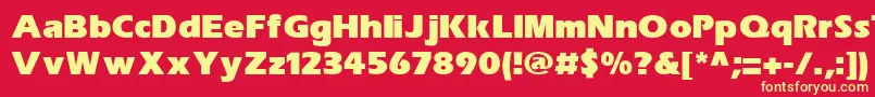 Шрифт SpeedoBlackSsiExtraBold – жёлтые шрифты на красном фоне