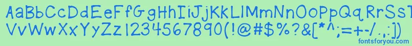 Kbplaydate Font – Blue Fonts on Green Background