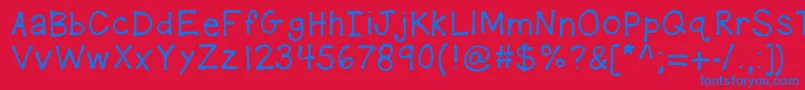 Kbplaydate Font – Blue Fonts on Red Background