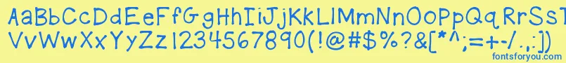 Kbplaydate Font – Blue Fonts on Yellow Background