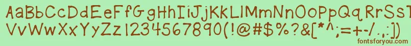Kbplaydate Font – Brown Fonts on Green Background