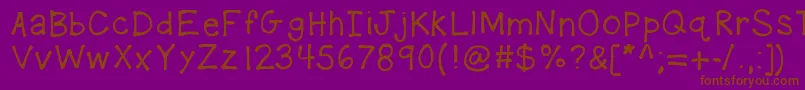 フォントKbplaydate – 紫色の背景に茶色のフォント