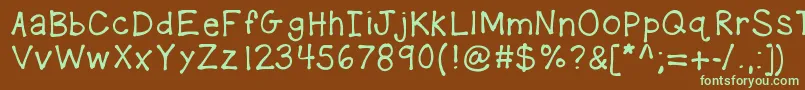 Kbplaydate Font – Green Fonts on Brown Background