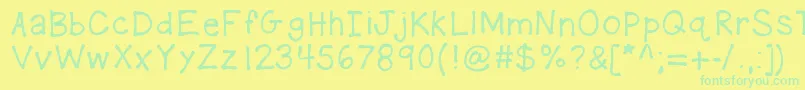 Kbplaydate Font – Green Fonts on Yellow Background