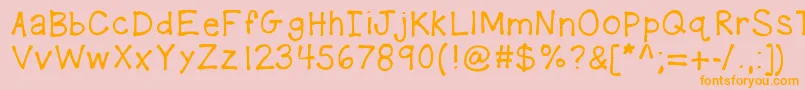 Kbplaydate Font – Orange Fonts on Pink Background
