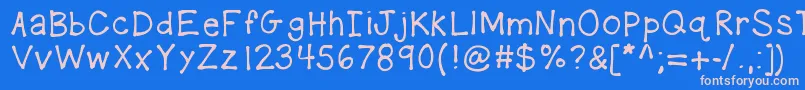 Kbplaydate Font – Pink Fonts on Blue Background