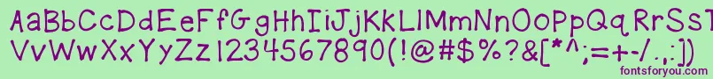 Kbplaydate Font – Purple Fonts on Green Background