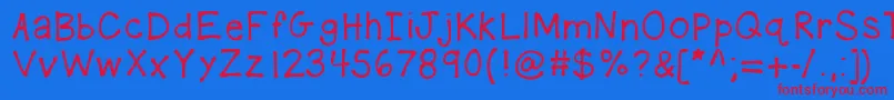 Kbplaydate Font – Red Fonts on Blue Background