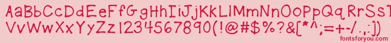 Kbplaydate-Schriftart – Rote Schriften auf rosa Hintergrund