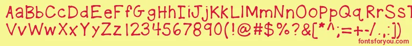 Kbplaydate Font – Red Fonts on Yellow Background