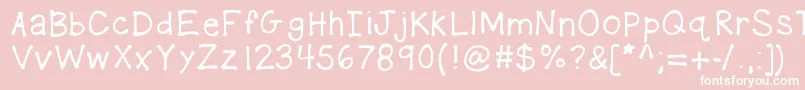 Kbplaydate-fontti – valkoiset fontit vaaleanpunaisella taustalla