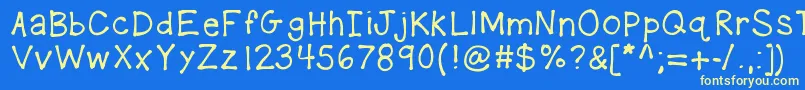 Kbplaydate Font – Yellow Fonts on Blue Background