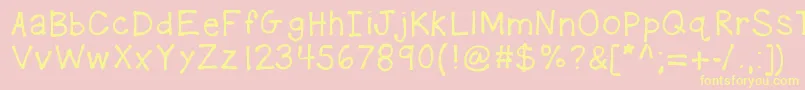 Fonte Kbplaydate – fontes amarelas em um fundo rosa