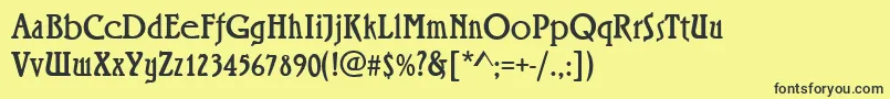 RiminiRegular-Schriftart – Schwarze Schriften auf gelbem Hintergrund