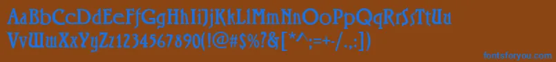 RiminiRegular Font – Blue Fonts on Brown Background