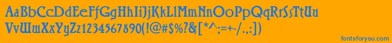 RiminiRegular Font – Blue Fonts on Orange Background