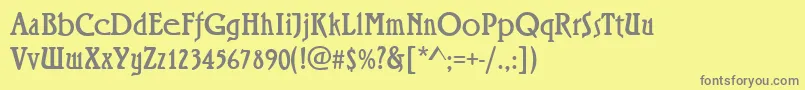フォントRiminiRegular – 黄色の背景に灰色の文字
