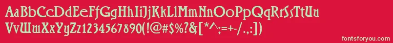 RiminiRegular Font – Green Fonts on Red Background