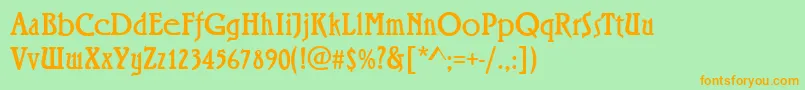 fuente RiminiRegular – Fuentes Naranjas Sobre Fondo Verde