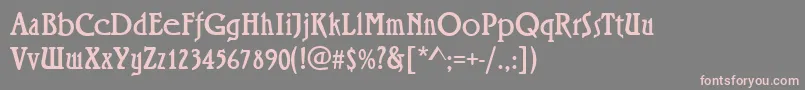 フォントRiminiRegular – 灰色の背景にピンクのフォント