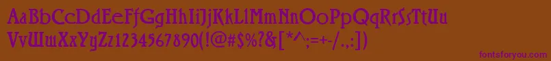 RiminiRegular Font – Purple Fonts on Brown Background