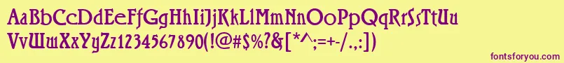 RiminiRegular Font – Purple Fonts on Yellow Background