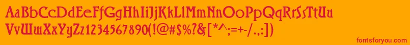 RiminiRegular Font – Red Fonts on Orange Background