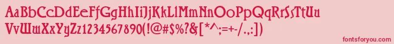 RiminiRegular Font – Red Fonts on Pink Background