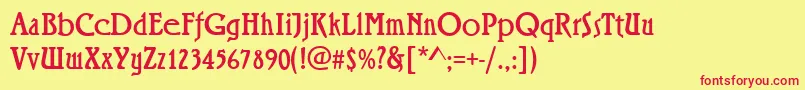 RiminiRegular Font – Red Fonts on Yellow Background