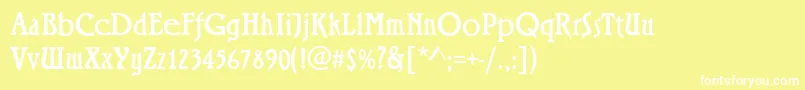フォントRiminiRegular – 黄色い背景に白い文字
