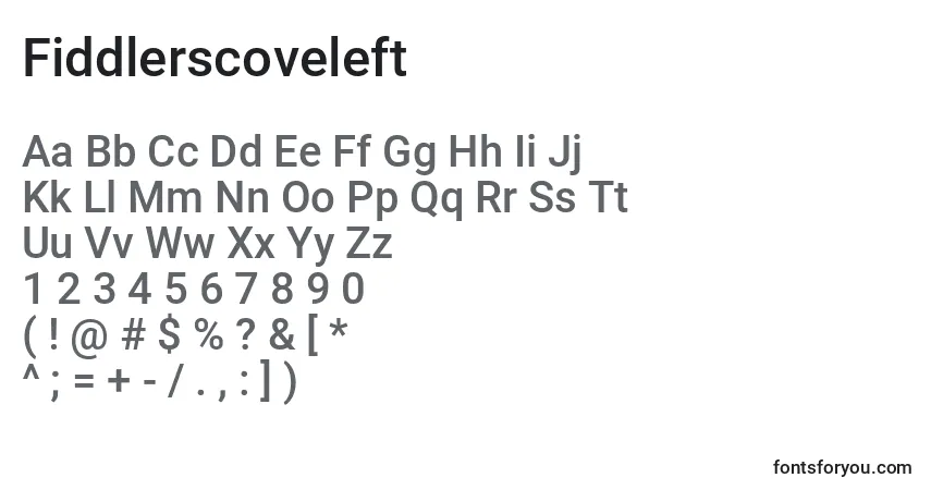 Fiddlerscoveleft Font – alphabet, numbers, special characters