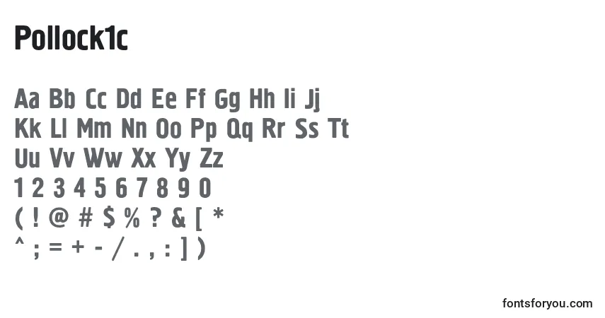 Schriftart Pollock1c – Alphabet, Zahlen, spezielle Symbole