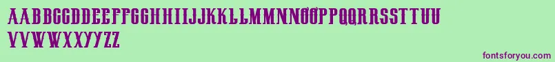 Шрифт HenryrodeocircusDemo – фиолетовые шрифты на зелёном фоне