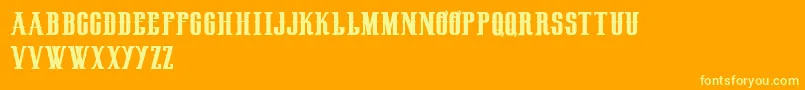 フォントHenryrodeocircusDemo – オレンジの背景に黄色の文字