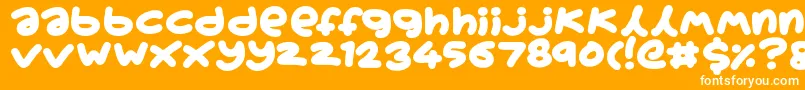 Boardgamers-Schriftart – Weiße Schriften auf orangefarbenem Hintergrund