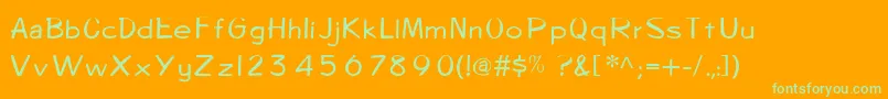 Diegolo-Schriftart – Grüne Schriften auf orangefarbenem Hintergrund