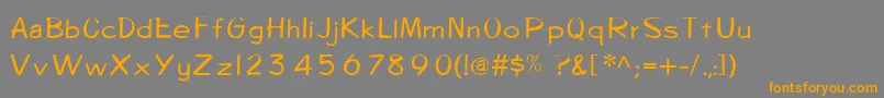 フォントDiegolo – オレンジの文字は灰色の背景にあります。