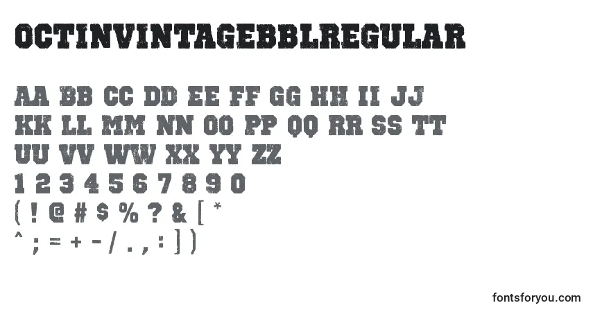 Schriftart OctinvintagebblRegular – Alphabet, Zahlen, spezielle Symbole