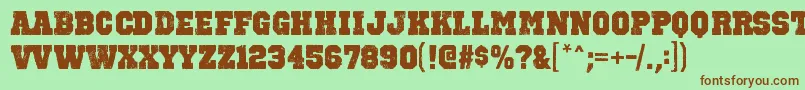 OctinvintagebblRegular Font – Brown Fonts on Green Background