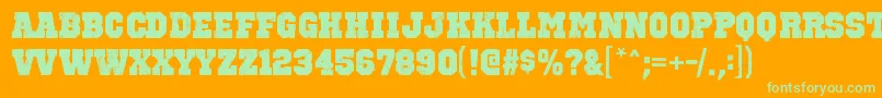 OctinvintagebblRegular-Schriftart – Grüne Schriften auf orangefarbenem Hintergrund
