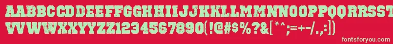 OctinvintagebblRegular Font – Green Fonts on Red Background
