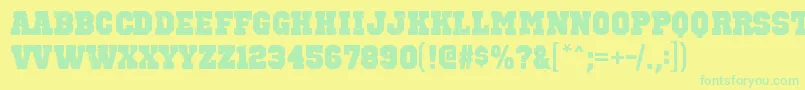 Czcionka OctinvintagebblRegular – zielone czcionki na żółtym tle