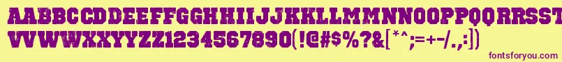 OctinvintagebblRegular Font – Purple Fonts on Yellow Background
