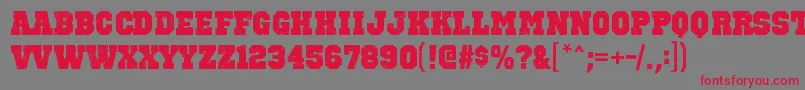OctinvintagebblRegular Font – Red Fonts on Gray Background