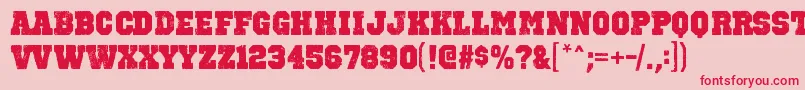 フォントOctinvintagebblRegular – ピンクの背景に赤い文字