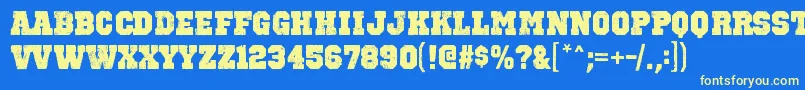 Czcionka OctinvintagebblRegular – żółte czcionki na niebieskim tle
